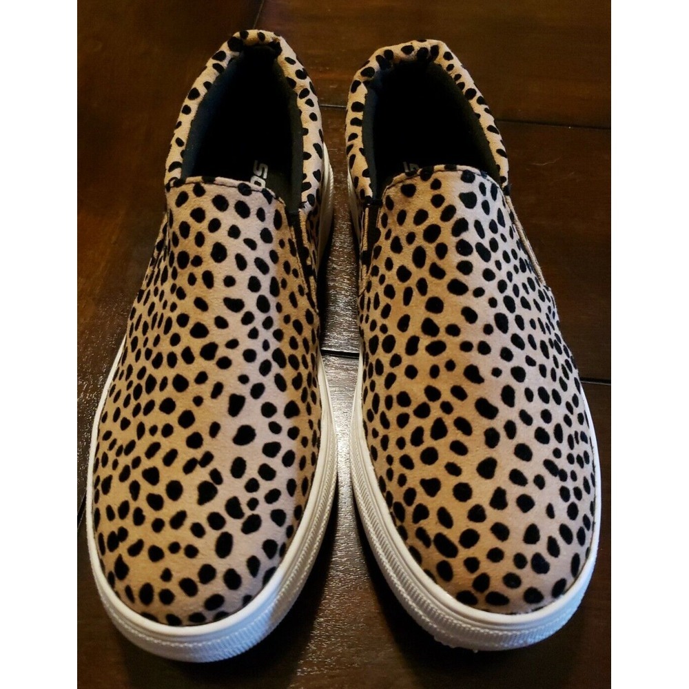 Women's Soda Platform Slip On Sneakers Size 7 Animal Print Brown Black